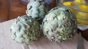 artichoke globes with tight leaves