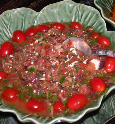 Tomato basil tapenade from fresh, locally grown tomatoes